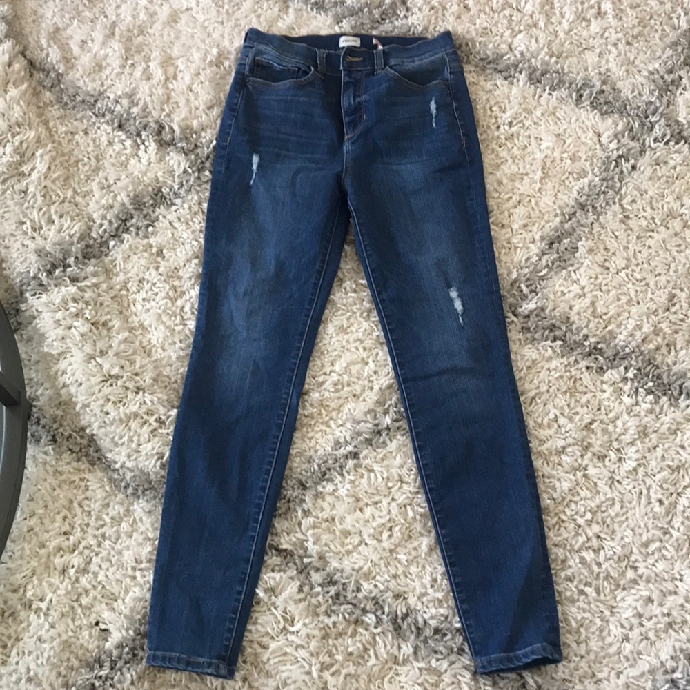 Medium wash high waisted jeans